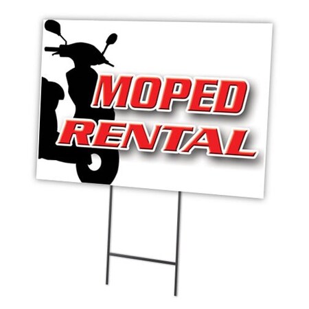 Signmission Moped Rental Yard Sign & Stake outdoor plastic coroplast window, C-2436 Moped Rental C-2436 Moped Rental